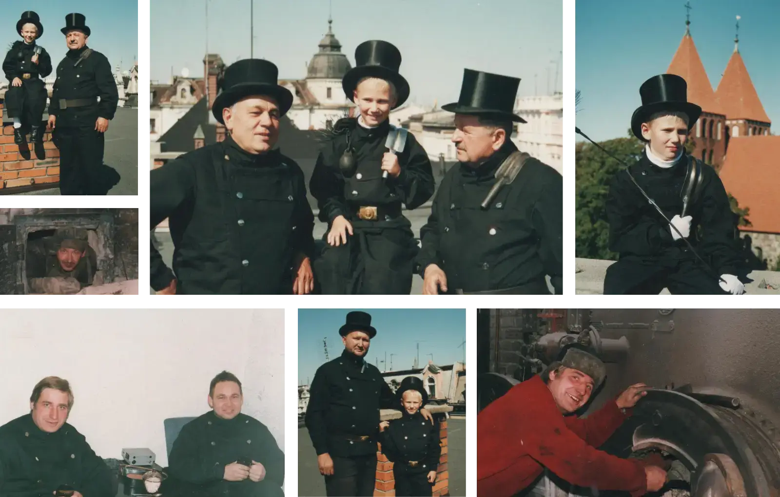 Archiwalne zdjęcia firmy kominiarskiej